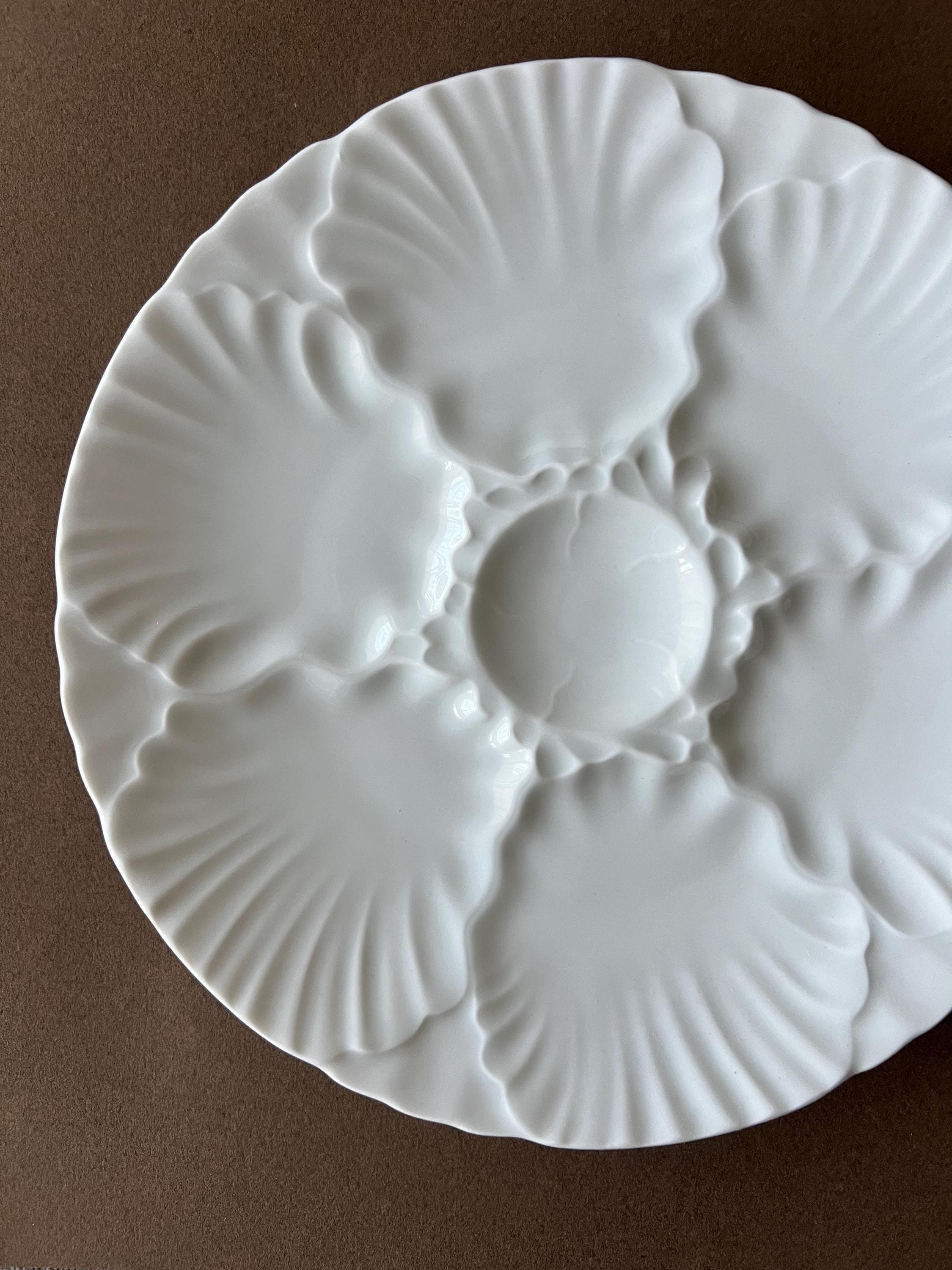 Set of 4 Vintage Oyster Shell Plates – Bareuther Bavaria Porcelain - Made in Germany