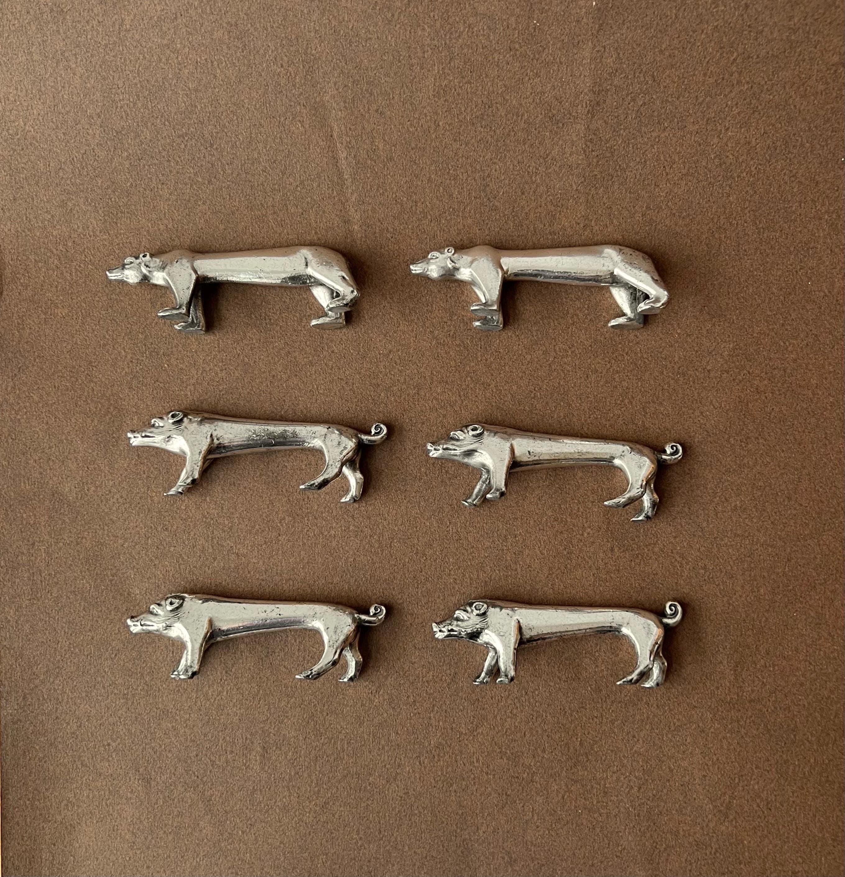 Vintage Silver Plated Animal Shaped Knife Rests - Set of 6