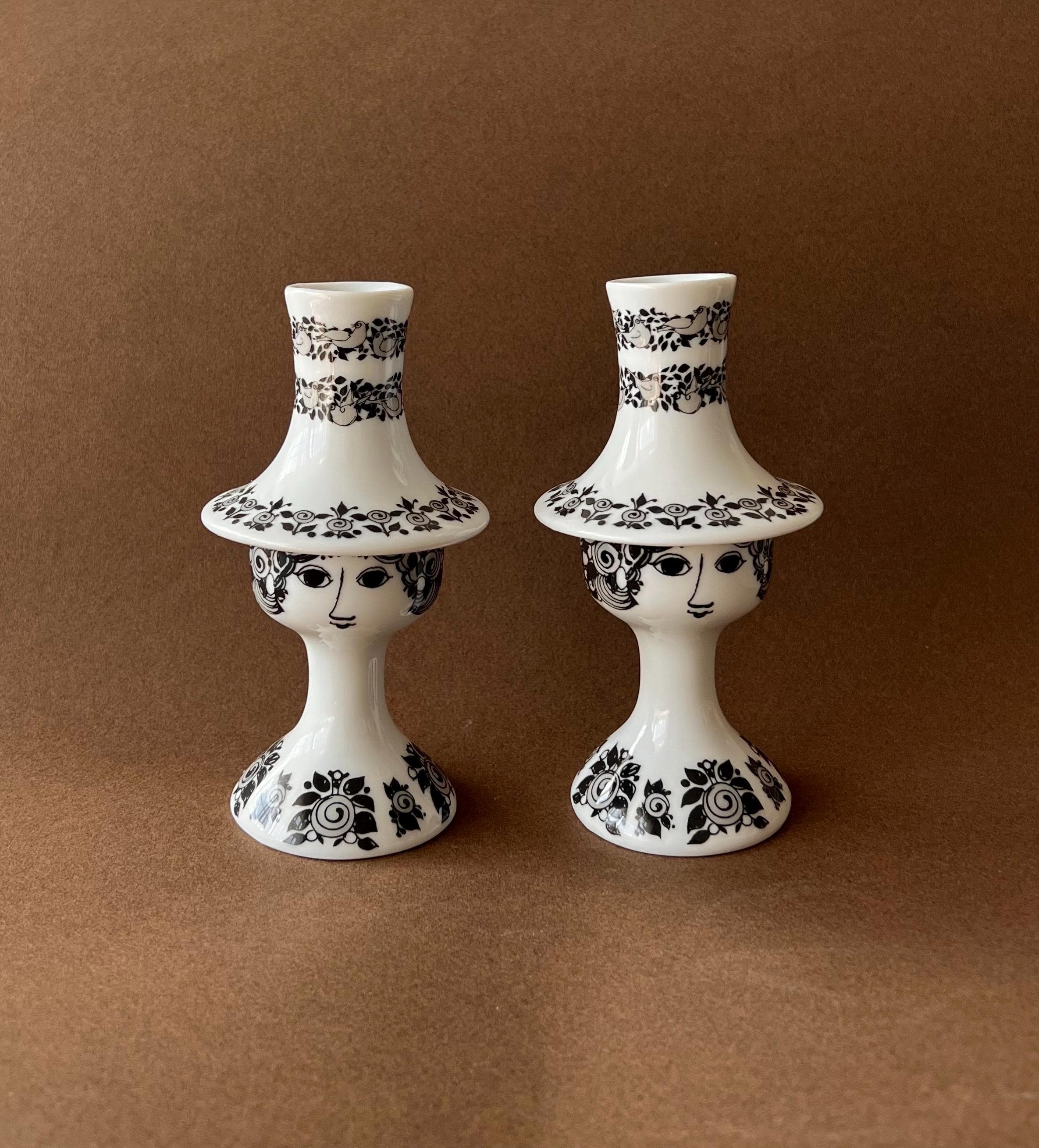 Bjørn Wiinblad ‘Rosalinde’ Candle Holders Set of 2 – Danish Mid-Century Classics