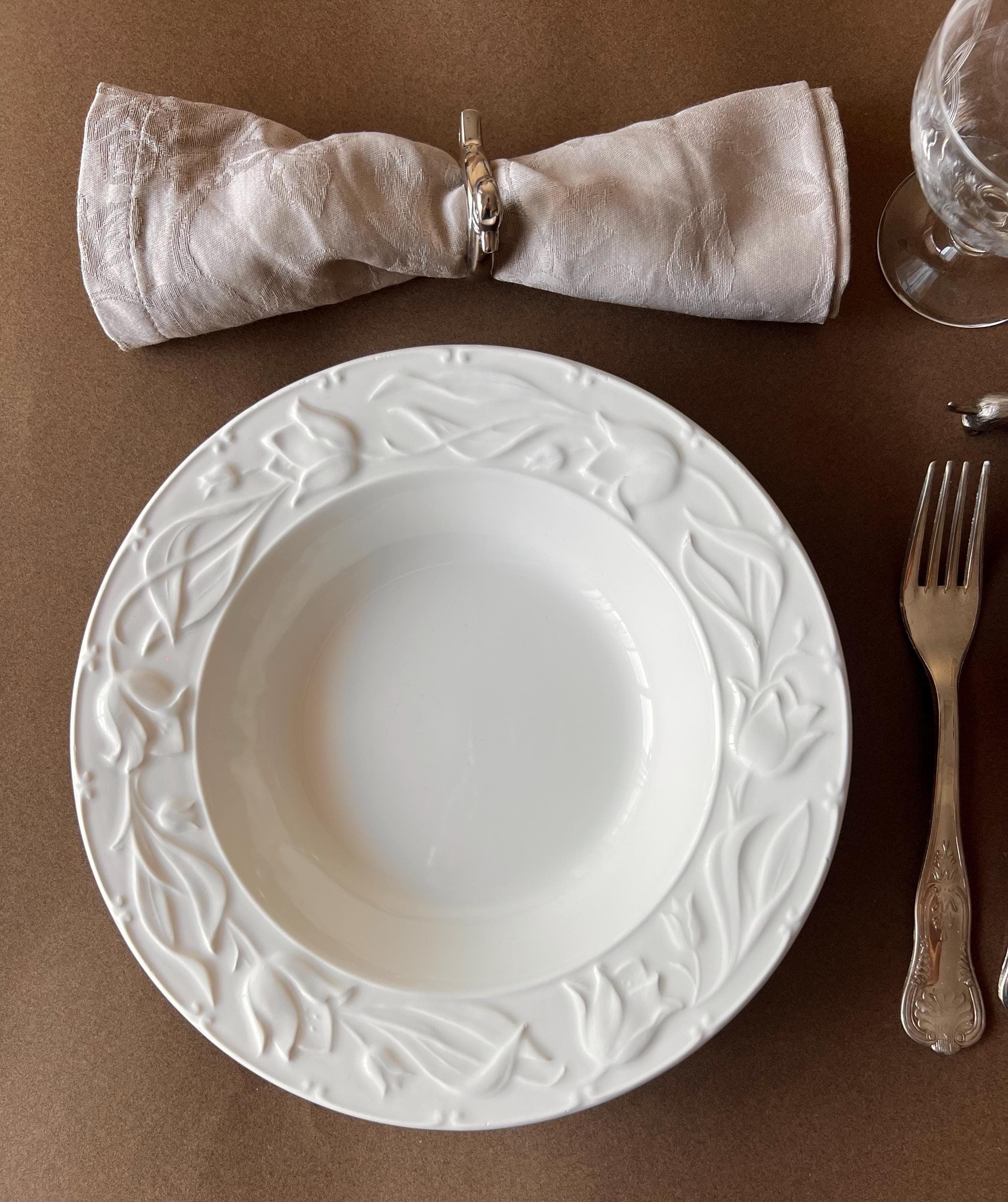 Vintage Italian Dinnerware Pasta Plates - Set of 2 - Floral design