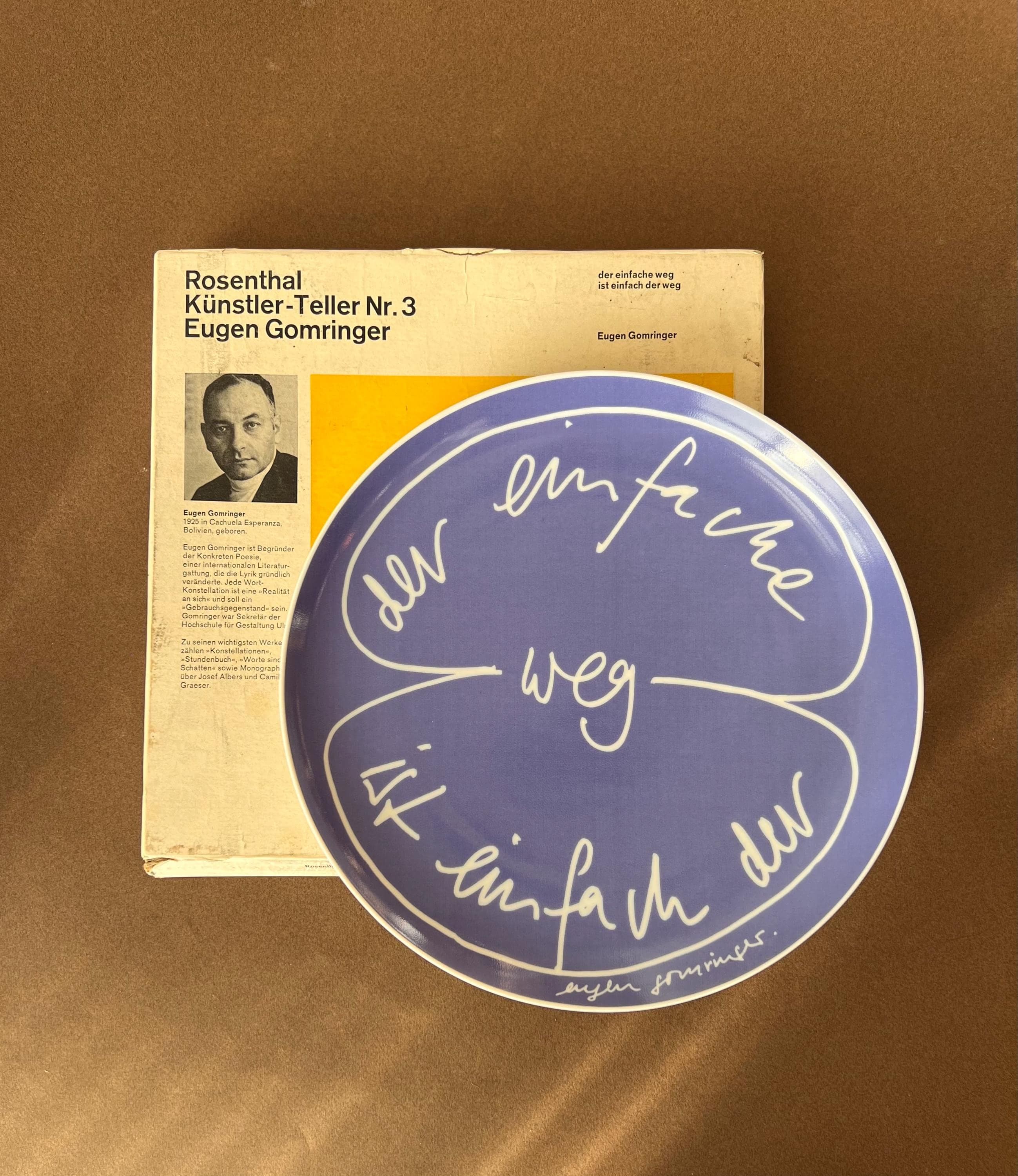 Rosenthal Limited Edition Artist Plate – Eugen Gomringer Concrete Poetry
